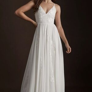 BHLDN Bonaire Embroidered Wedding Gown, Size 6